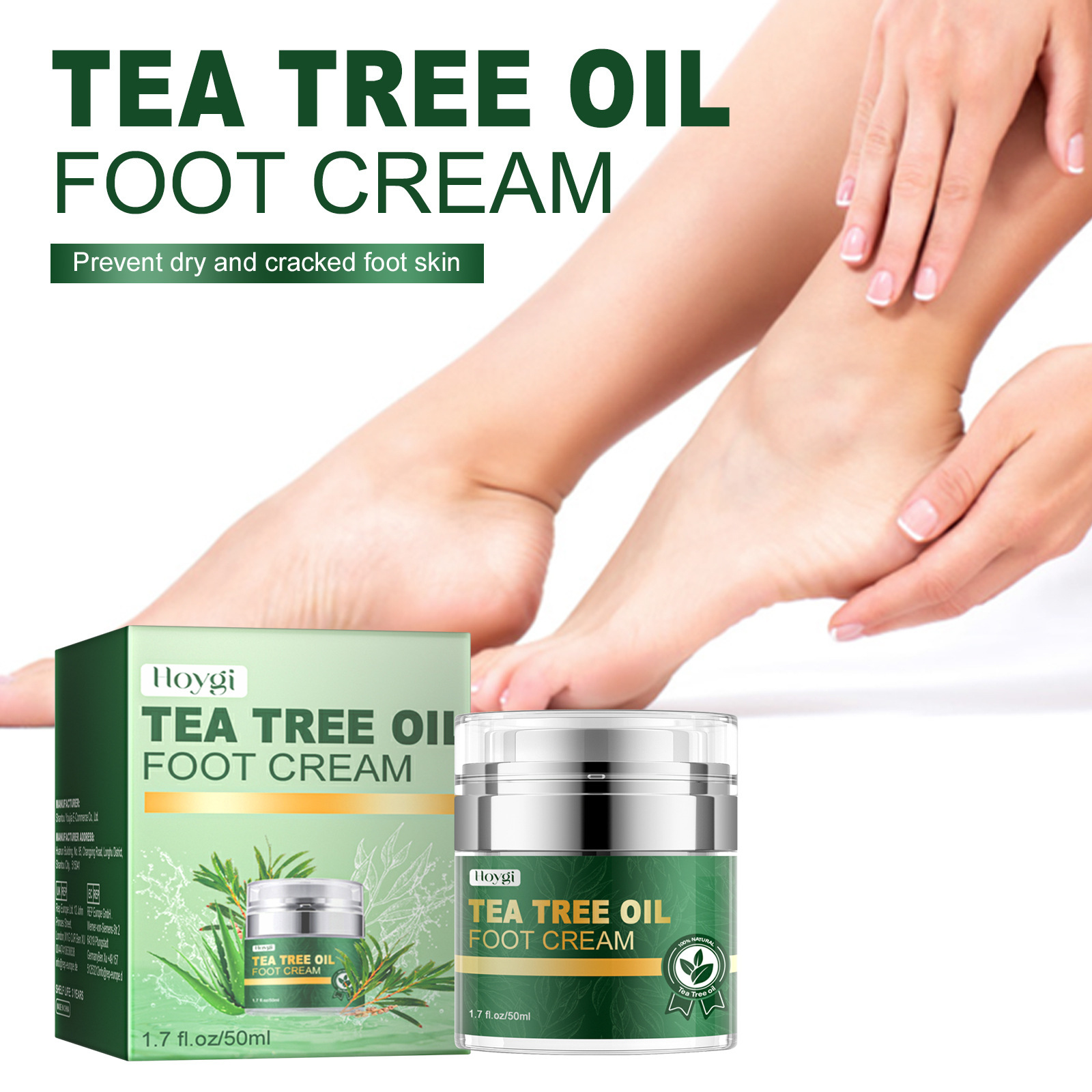 Foot Repair Cream Cracked Anti Drying Chapped ddmysmile Heel Soften Callus Dead Skin Removal Tea Tree Oil Nourishing Feet Treatment Cream Smile