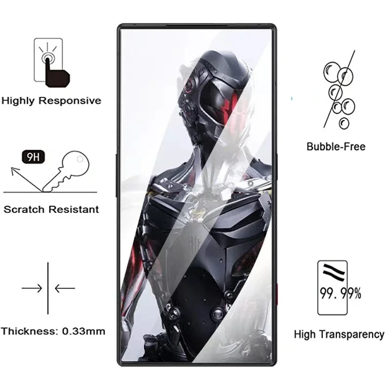 Tempered Glass for ZTE Nubia Red Magic 9 Pro Screen Protector Redmagic 8 Pro HD Protective Glass Full Glue Film