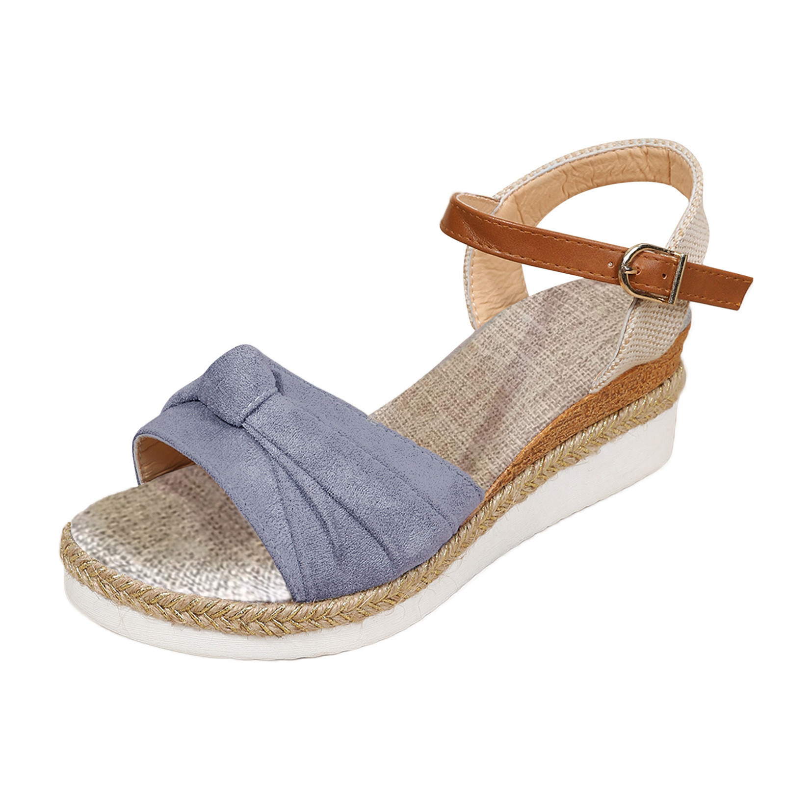 Espadrilles Wedge Sandals for Women Summer Peep Toe Non Slip Gladiator Shoes Woman Fashion Bowtie Platform Sandalias Mujer 2024