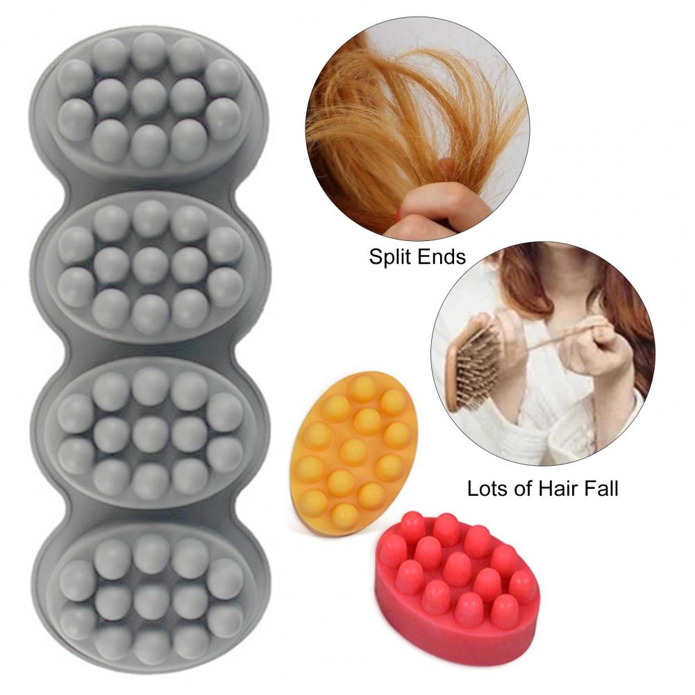Flexible Soap Mold Silicone Soap Mold for Massage Hair Comb Flexible Reusable 4 Cavities Soap Mold Temperature for Salon