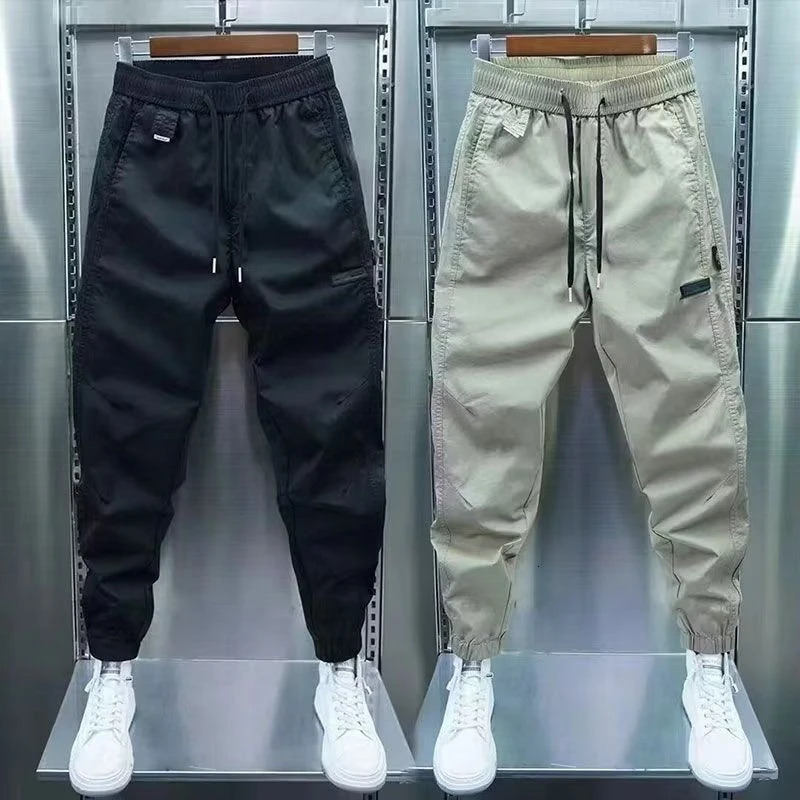 Cotton Joggers cargo pants mens streetwear hip-hop sports pants mens casual harem Trouser summer Harajuku brushed pants mens 241113