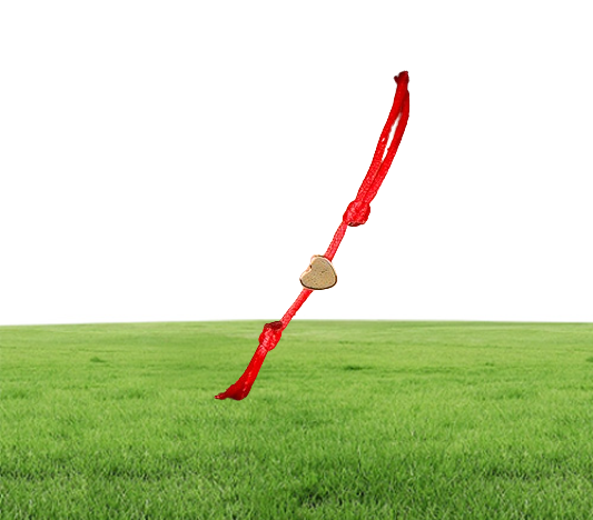 20pcslot Gold Lovely Heart Bracelets Rope Lucky Red Bracelet For Women Red String Adjustable Handmade Bracelet DIY