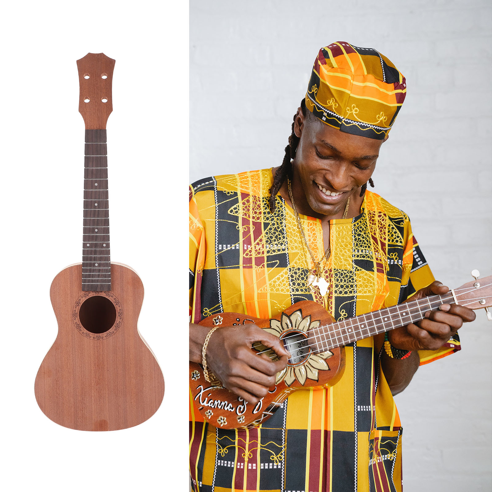 Instruments 23 Inch Musical Ukulele Painted DIY Kit Paintable Ukelele Children ddmysmile Decor Toddler Smile