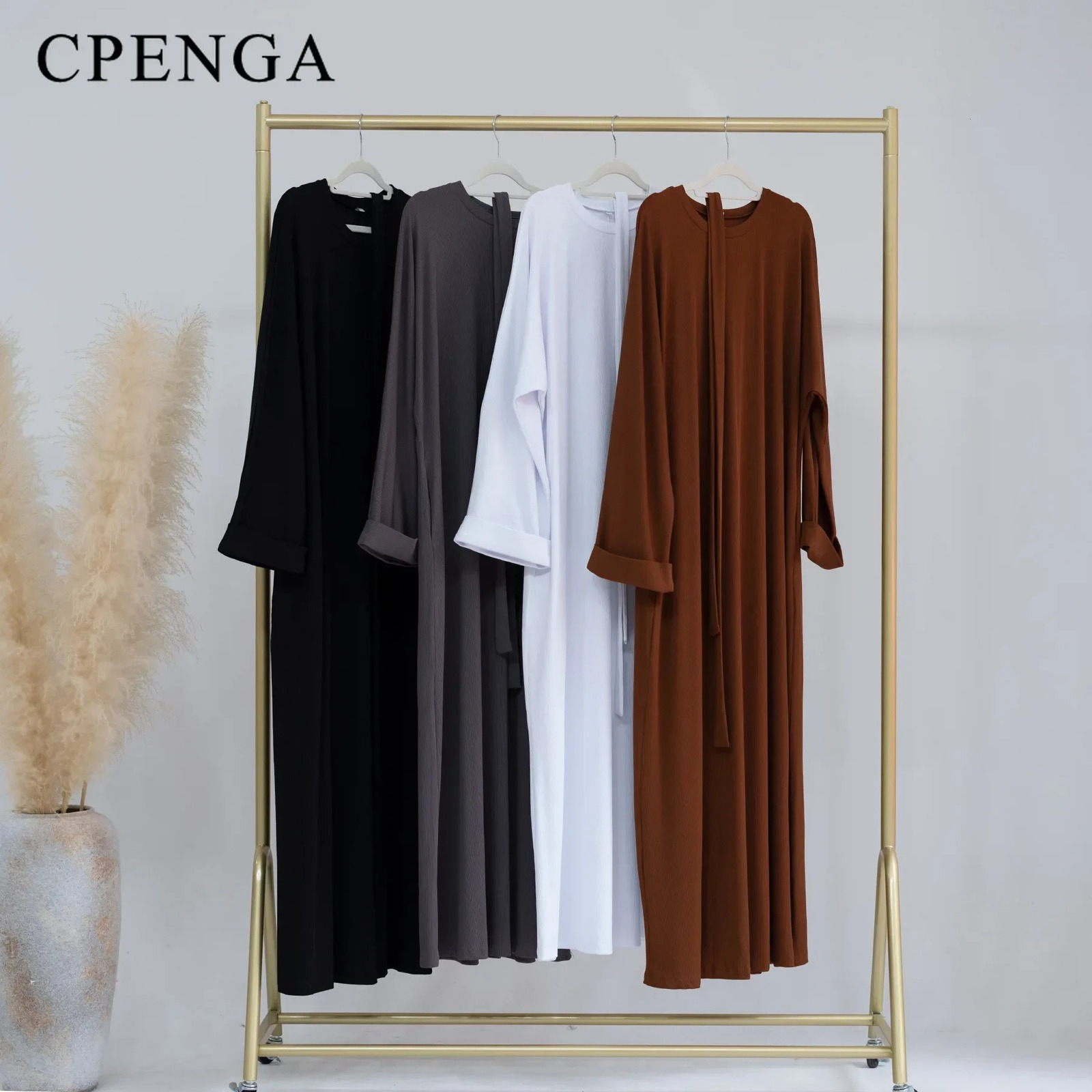 Autumn Winter Knitted Dress Muslim Womens Abaya Women Arab Modest Dress Warm Long Gown Islamic Clothing 241111