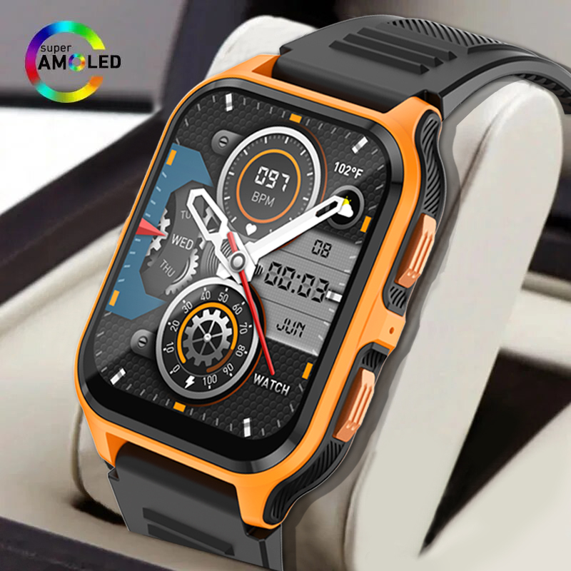 BOALZETD New Military Outdoor 1.83" Smart Watch Men Bluetooth Call 100+ Sports Modes Smartwatch IP68 Waterproof For Android IOS 1.83" + smil