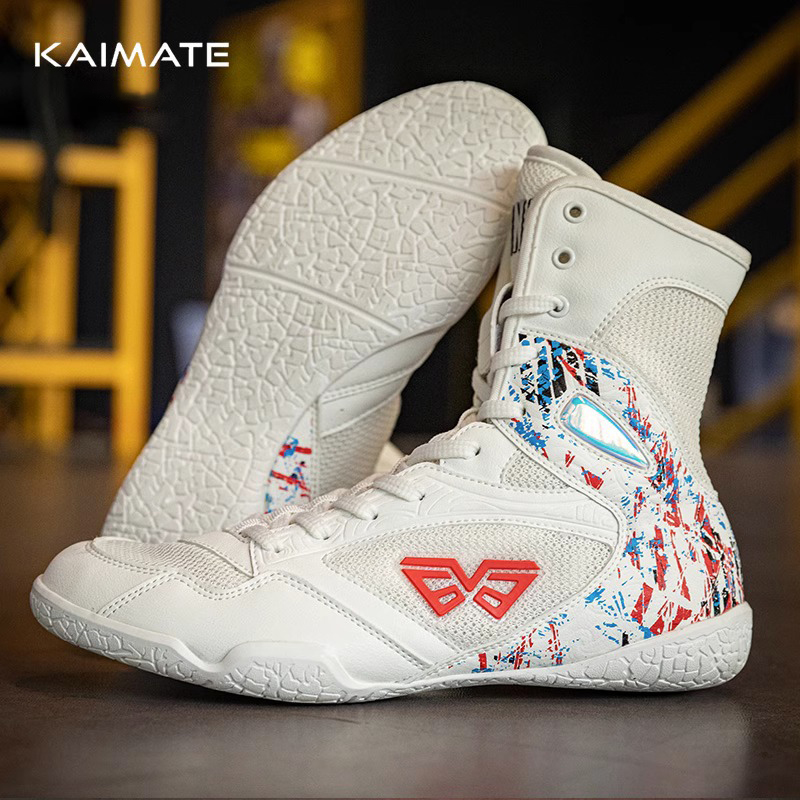 TaoBo Original V63 High Top Boxing Shoes for Men Women Size 36-46 Breathable Wrestling Boots Competitive Sangbo Shoes