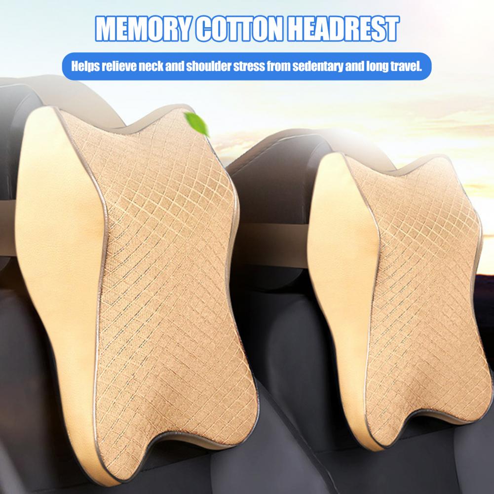 Pillow Car Neck Headrest Seat Versatile Memory Foam Car Neck Pillow for Comfortable Driving Universal for Neck for Waist smile