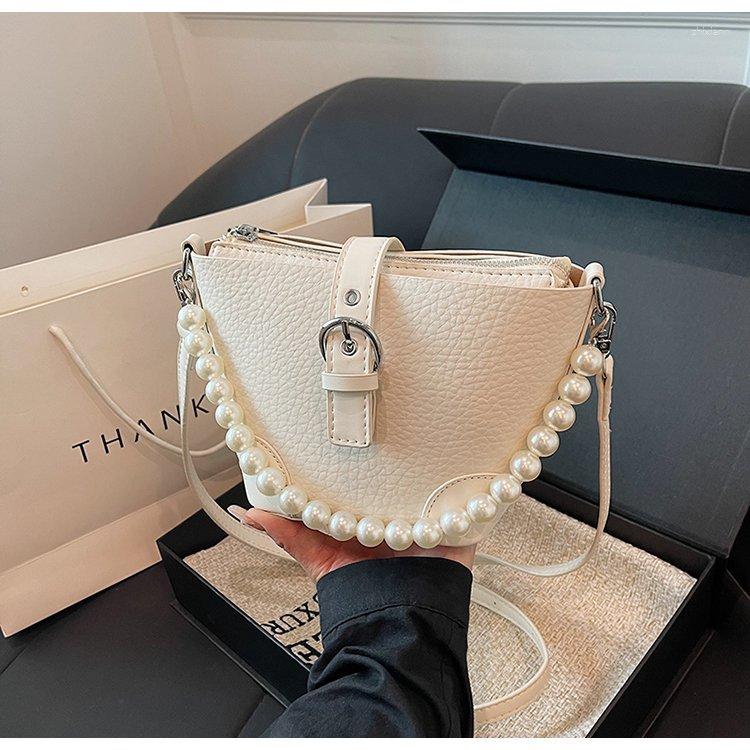 Drawstring High-end Bucket Bag Women's Summer Crossbody Fashion Trend Korean Style National Beaded Handbag Commuter zhanyishengli