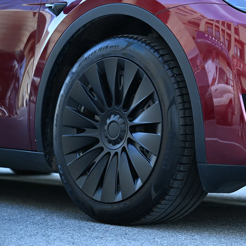 4PCS Hub Cap Performance Replacement Wheel Cap new 19 Inch Automobile Hubcap Full Rim Cover Accessories for Tesla 2025 Model Y 2018-2023