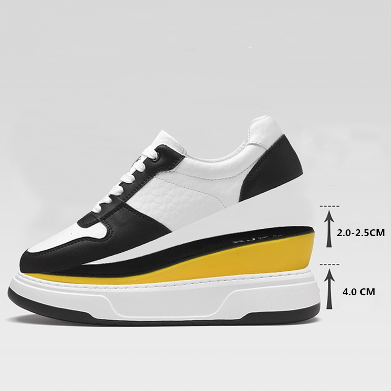 Cow Leather Elevator Shoes Height Increase Shoes for Men Insole 6cm Lift Casual Shoes Man Sneakers Hidden Heels Heighten Shoes