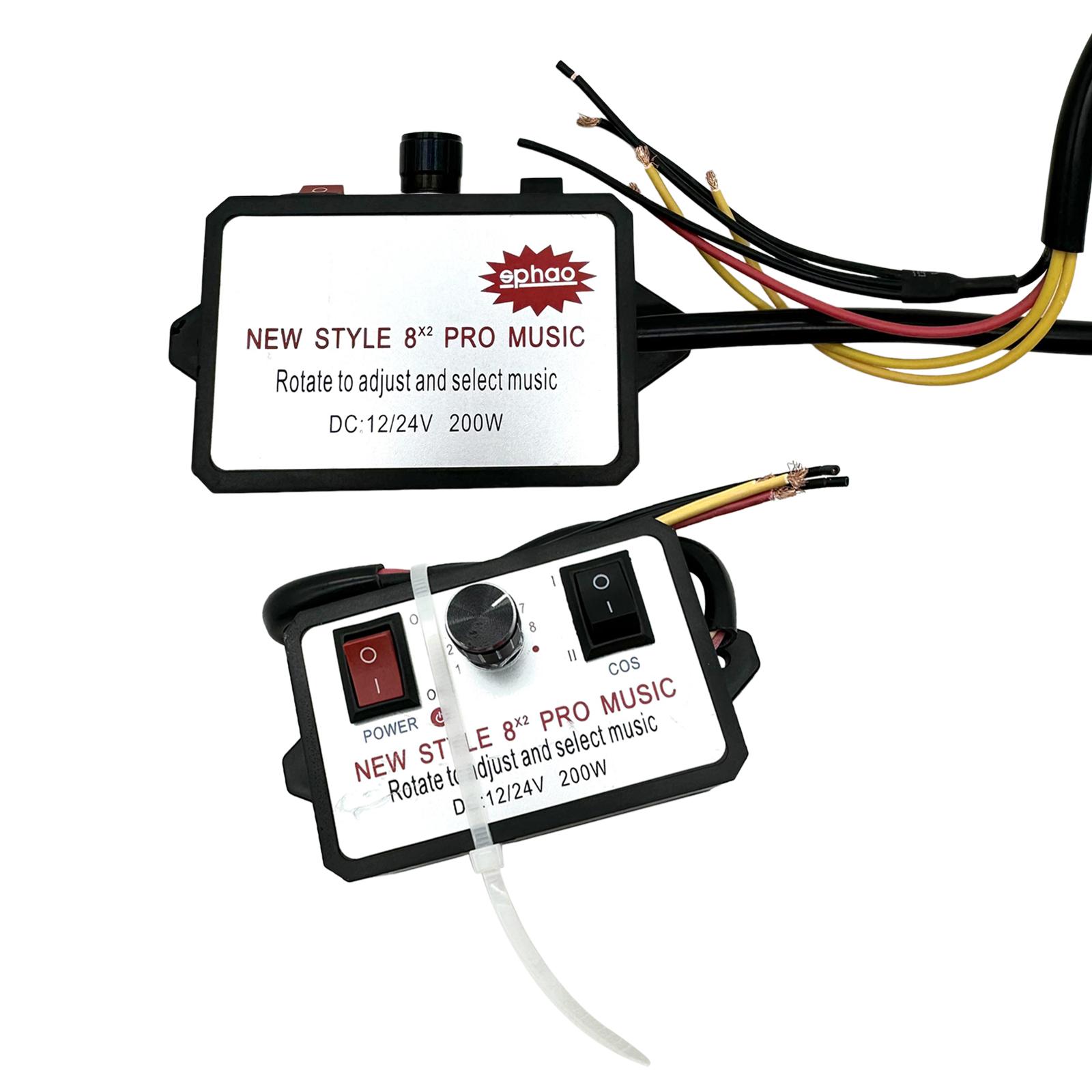 Car Horn Controller Electric Horn Speaker Premium Universal Variety Sound Effects 12-24V Sound Control Unit for Boat Car