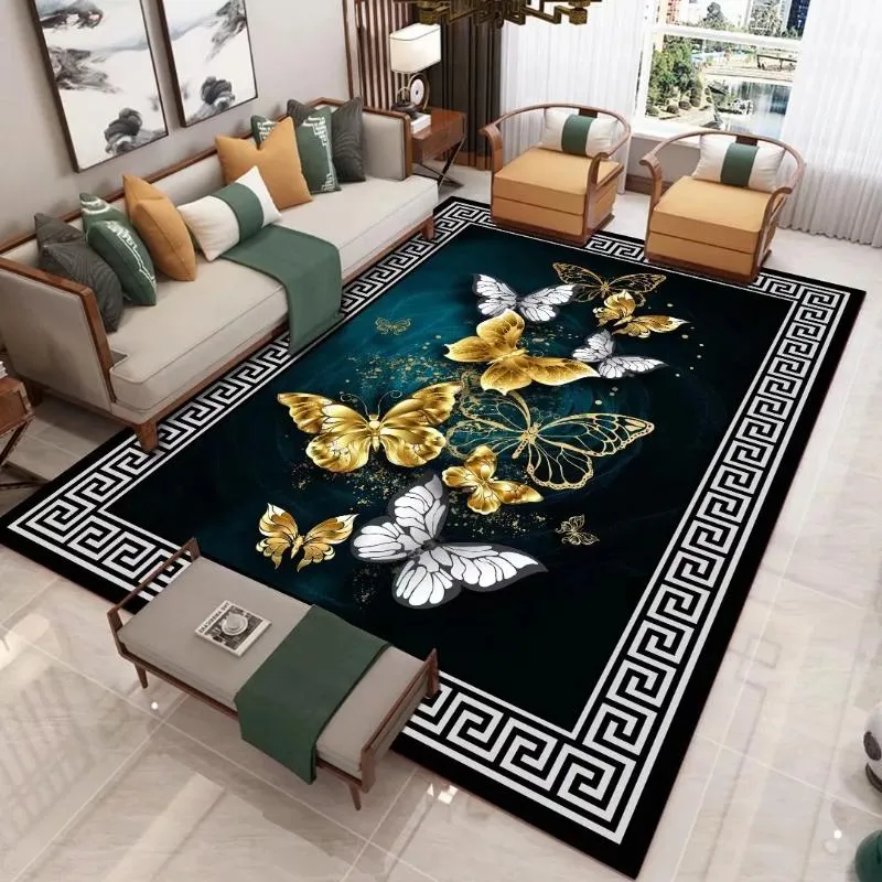 Modern Chinese style 3D printing carpet, living room, sofa, coffee table, light luxury blanket, home bedroom, full mattress H260226