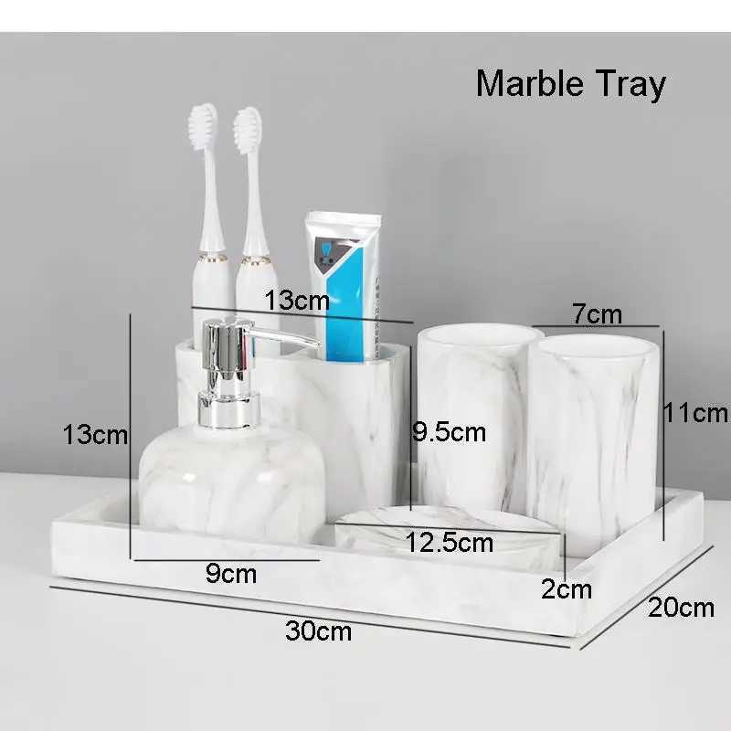 Toothbrush Sanitizer Resin Lotion Bottle Soap Dish Mouthwash Cups Trays Wash Set Creative Home Bathroom Set Toothbrush Holder Hand Sanitizer Bottles 2