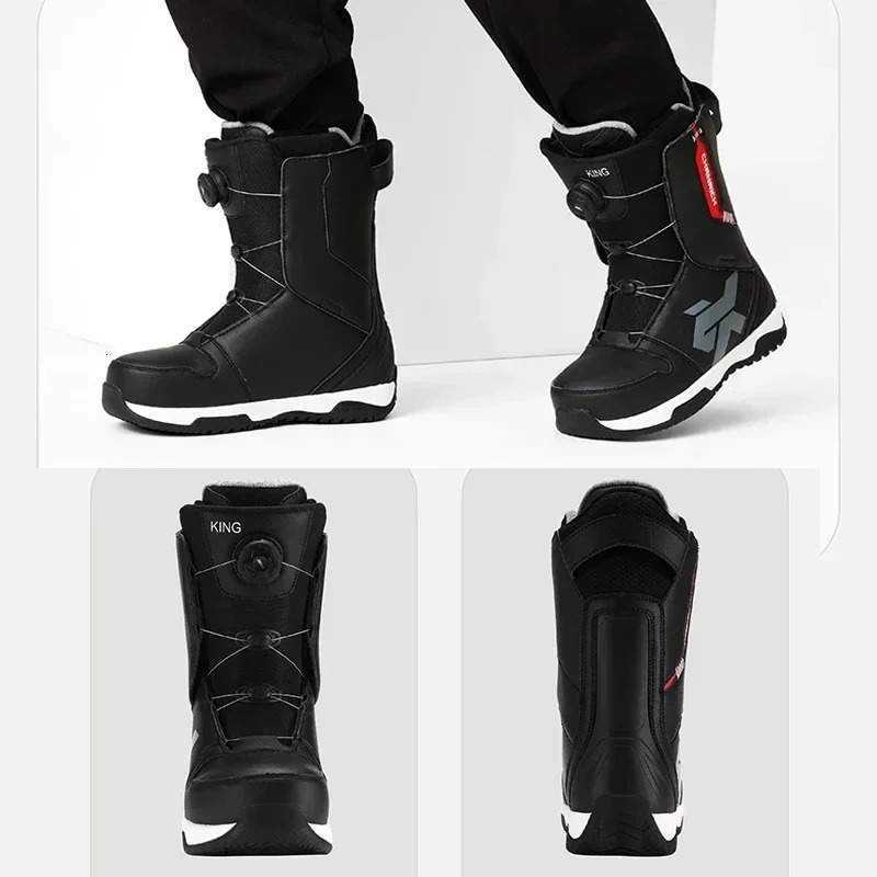 Adult 2025 Snow Boots Wire Buckle Models Fast Wear Snowboard Shoes Thermal Men Women Skiing Equipment Warm Anti Ski 241112