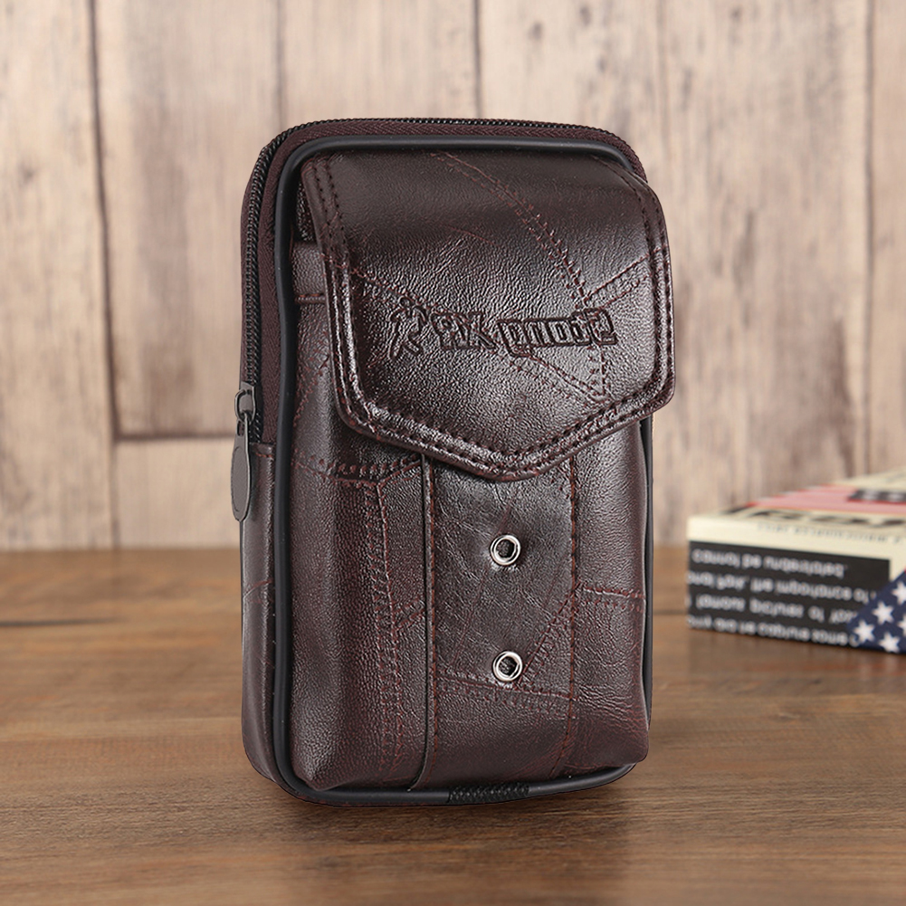 Leather Packs Waist Genuine Men Classic Creative Delicate Design Chic Travel Casual Fanny Bum Bag Phone Belt Pocket smile