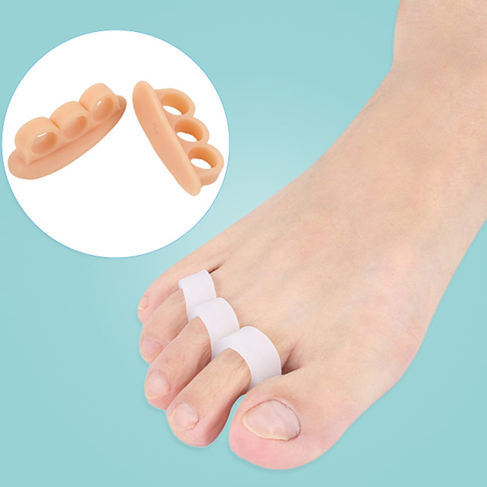 3-Hole Ergonomic Toe Straightener Silicone Toe Varus Corretcor Elastic Bent Toes Straightener Soft for Foot Pain Relief smile