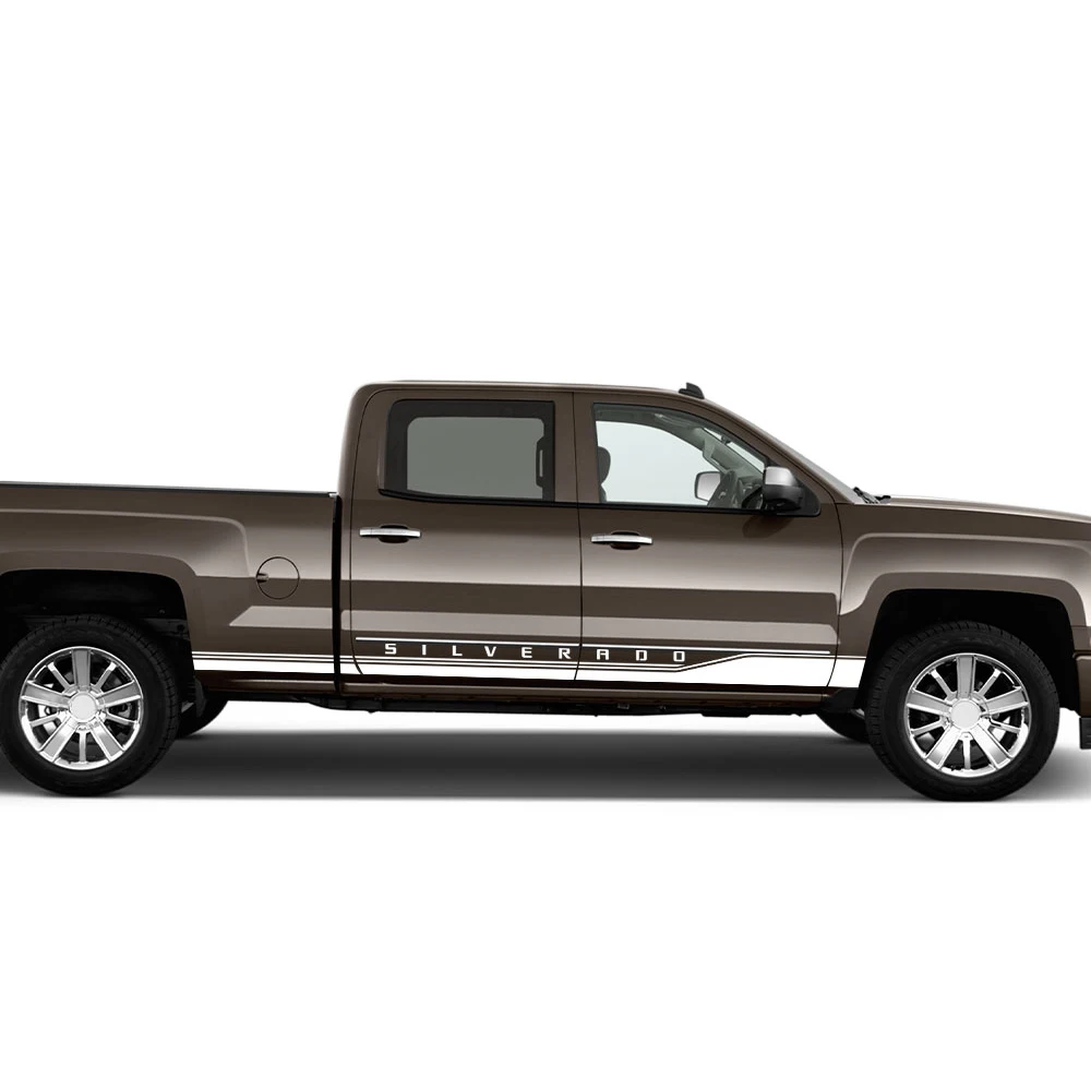 Pickup Stickers Car Door Side Skirt Stripes Decals For Chevrolet Colorado Silverado Vinyl Custom Decor Cover Auto Accessories