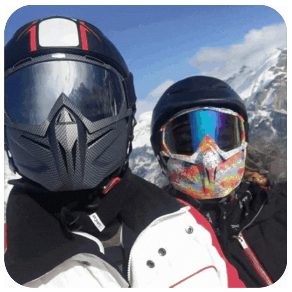 With Removable Glasses ddmysmile Ski Face Mask Anti-Fog Snow Sunglasses Windproof Snow Sports Goggles Protective For Skiing Hiking Cycling Smile