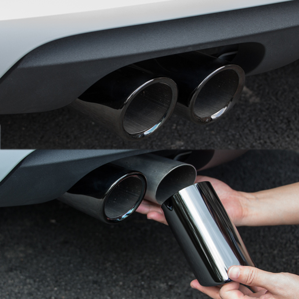 Car Exhaust Tip Muffler Pipe Cover 2pcs For Audi A4 B8 A3 A1 Q5 For VW Tiguan Volkswagen Passat B7 CC Auto Accessories