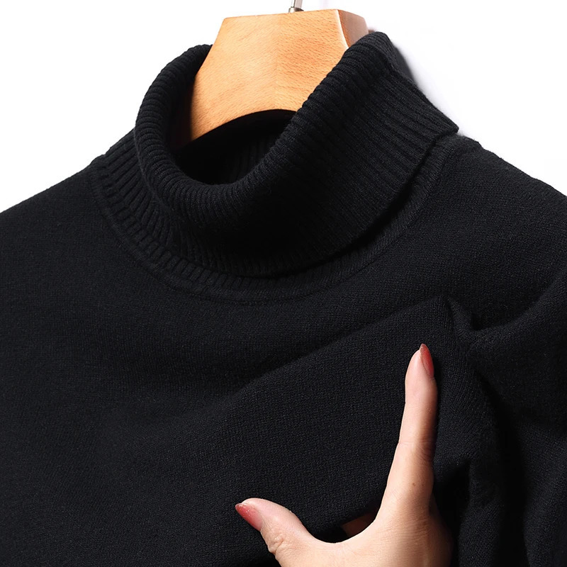 2025 Turtle Neck Casual Mens Rollneck Knitted Sweater to Keep Warm Mens Jumping Woolen Sweater 241113