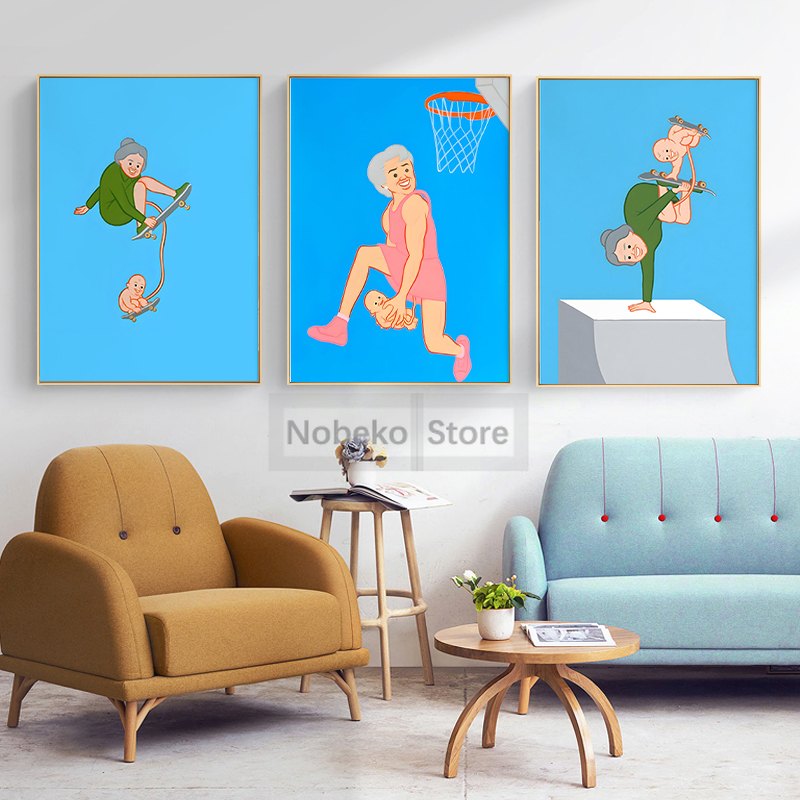 Abstract Funny Joan Cornella Irony Painting Contemporary Humorou Poster Prints Canvas Painting Wall Art Pictures Home Room Decor