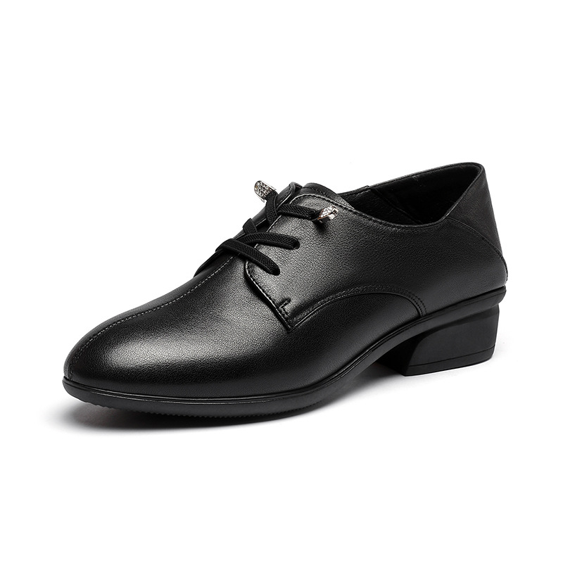 AIYUQI Women Shoes British Style 2024 Spring New Genuine Leather Lace-up Women Shoes Non-slip Mom Casual Shoes Women