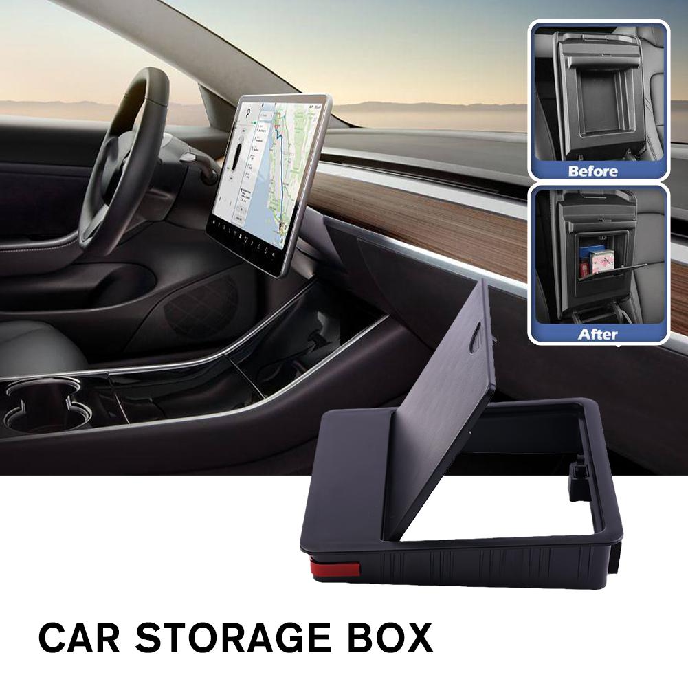 For Tesla Model Y 3 Car Armrest Holder Box Center Console Organizer Armrest Hidden Storage Box For Tesla Accessories