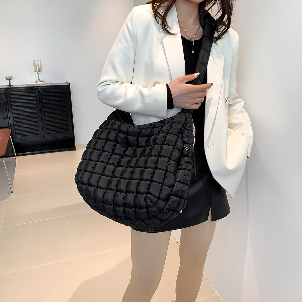 Women Cloud Hobo Bag Large Capacity Quilted Stylish Commuting Bags Solid Color Fashion Padded Sling Bag Puffer Shoulder Bags