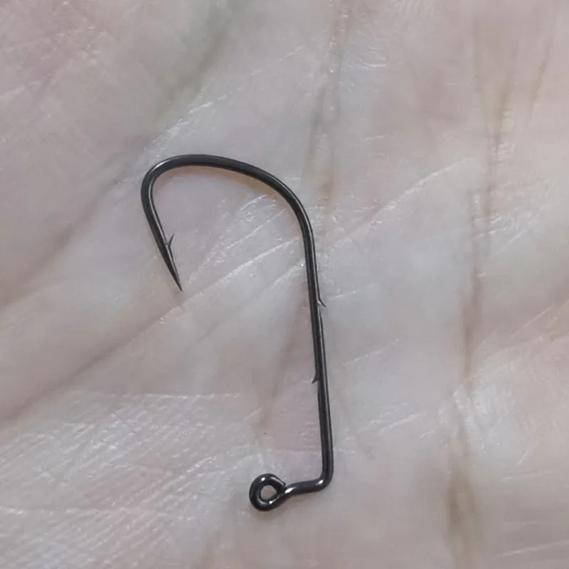 50pcs 90 Degree Jig Fly Tying Strong Wire Saltwater Freshwater Fish Hook Aberdeen Jig Fishing 1# 2# 4# Size