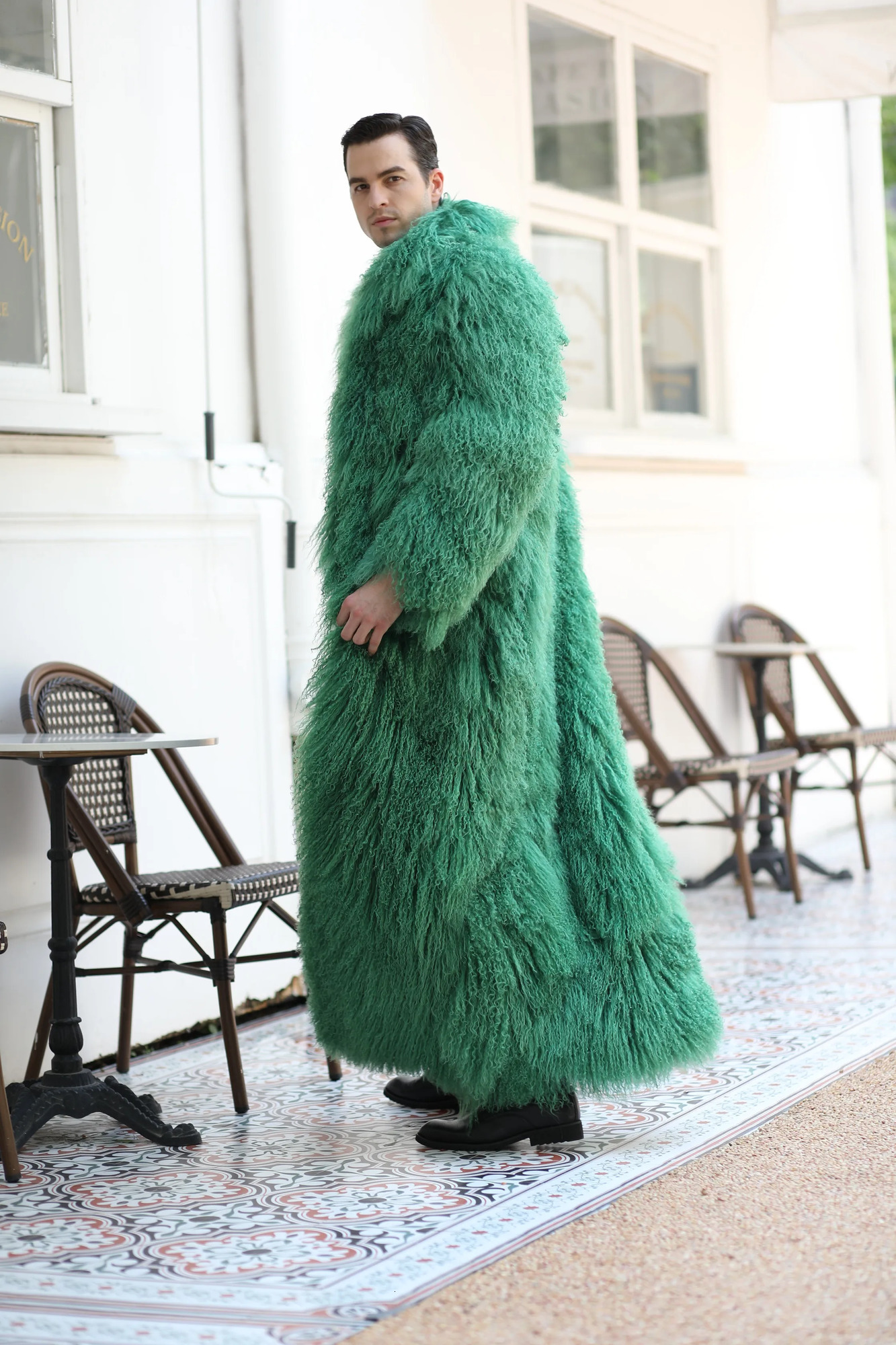 Mens and womens long Mongolian fur coats customized colors thick warm winter 241112