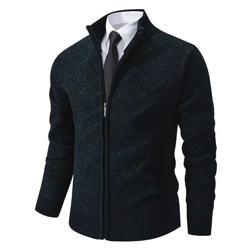 High Quality KASchumann luxury clothing mens cardigan jacket Geely zipper fly collar business formal mens knitted sweater jacket T241112
