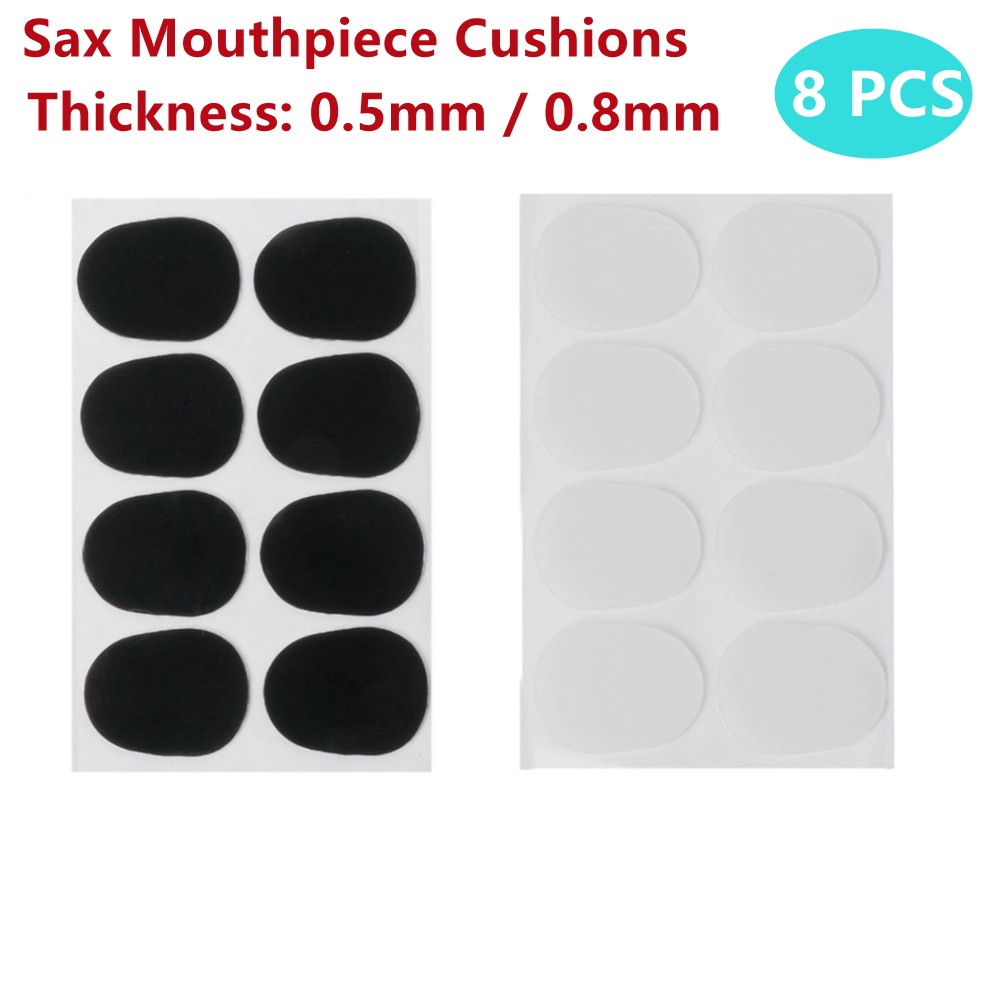 Cushions Silicone Mouthpiece Sax Ddmysmile 0.5Mm 8Pcs Safe Sax Black/White For ddmysmile Alto Sax Tenor Saxophone Mouthpiece Cushions Smile