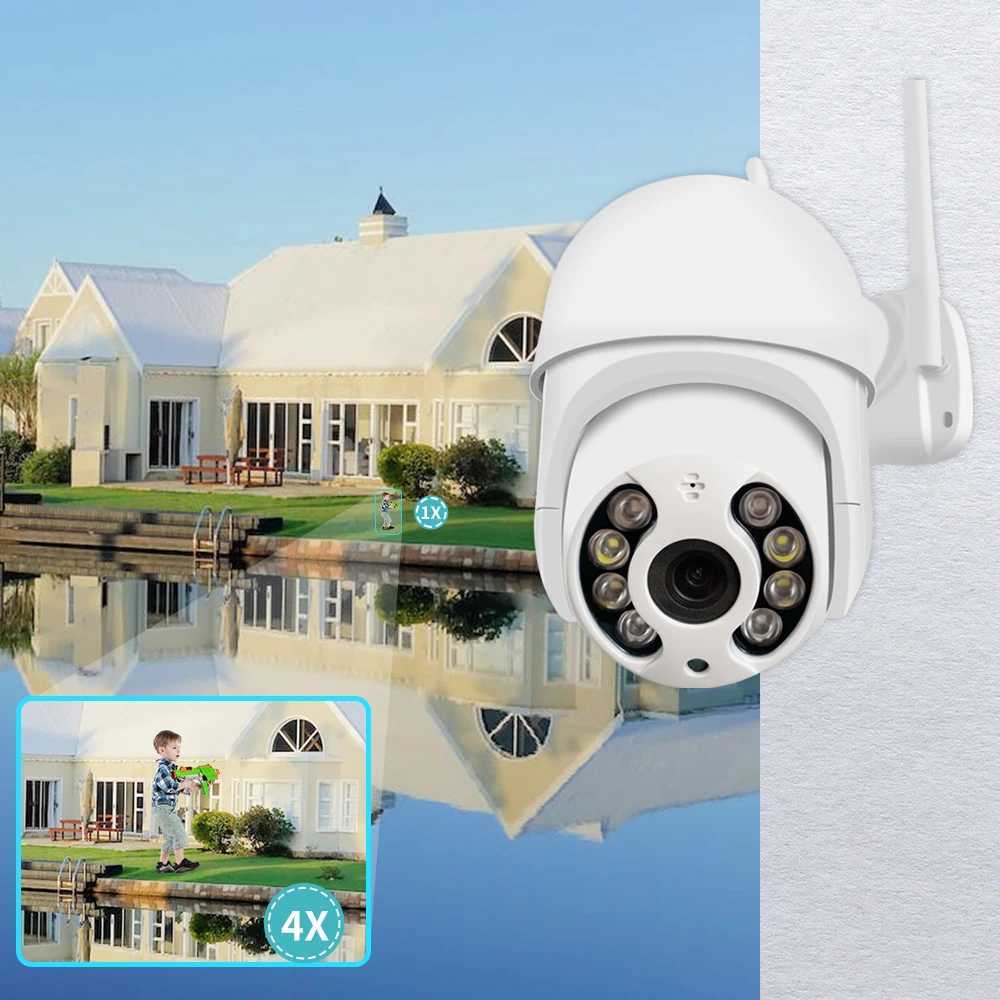 IP Cameras 5MP 4G SIM Card Surveillance Camera PTZ 1080P HD Wireless WIFI Outdoor Security Dome Camera CCTV P2P Auto Tracking ICSEE 24413