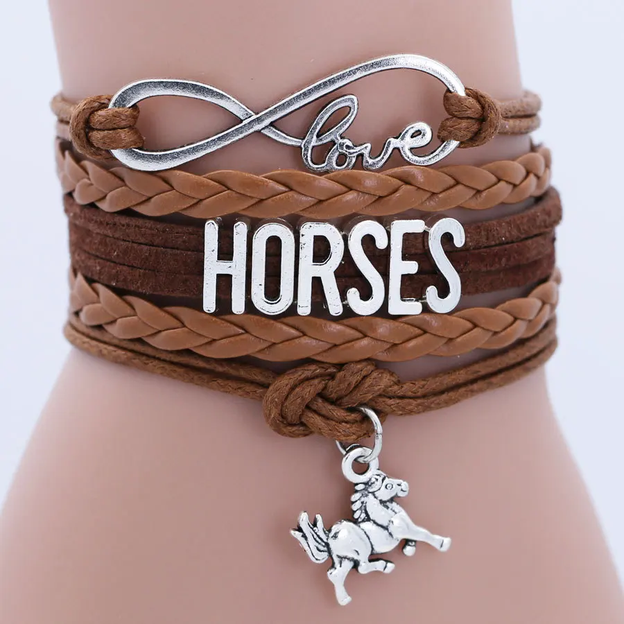 Horses 2025 Animal Heart Infinity Love Charm Bracelets Women Men Girl Boy Unisex Multilayer Leather new Jewelry Gift Many Styles