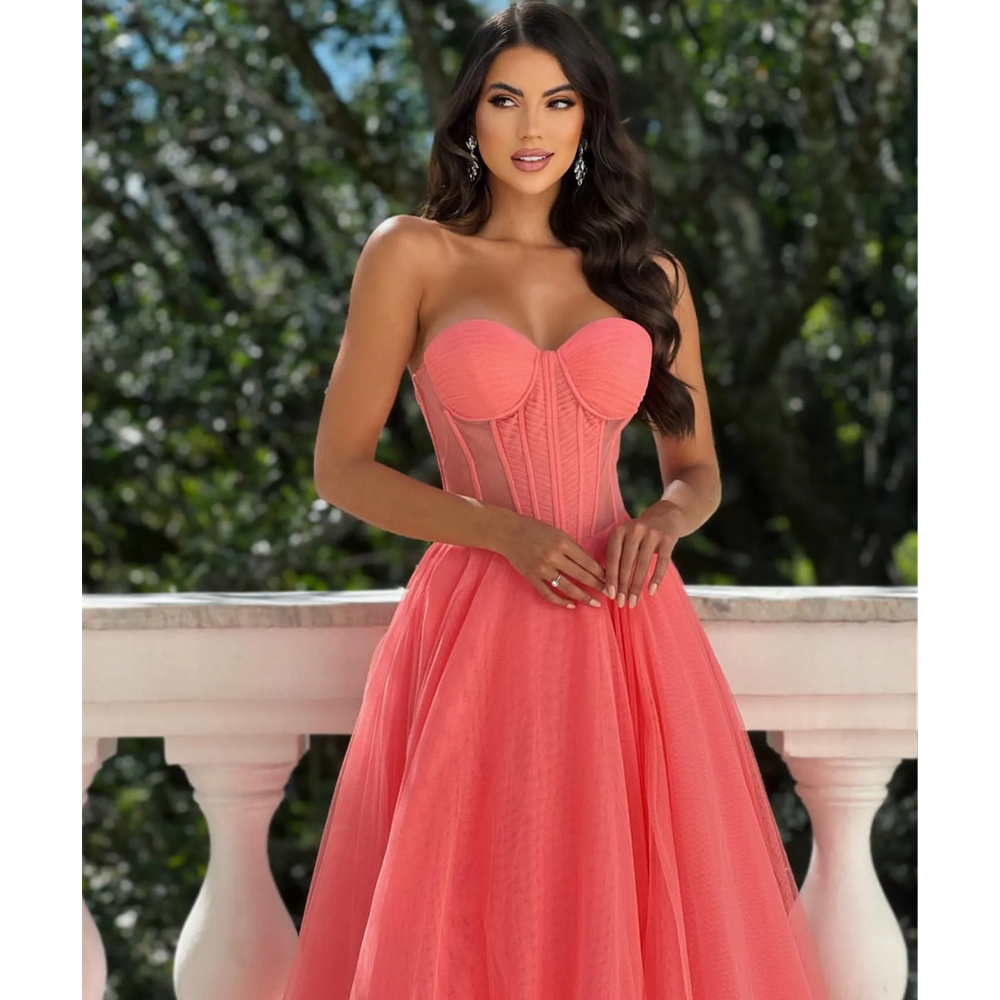 Orange Plus Size Evening Dresses High Slit Puffy Shoulder Short Sleeves Mermaid Prom DresesAfrican Women Reception Gown 01