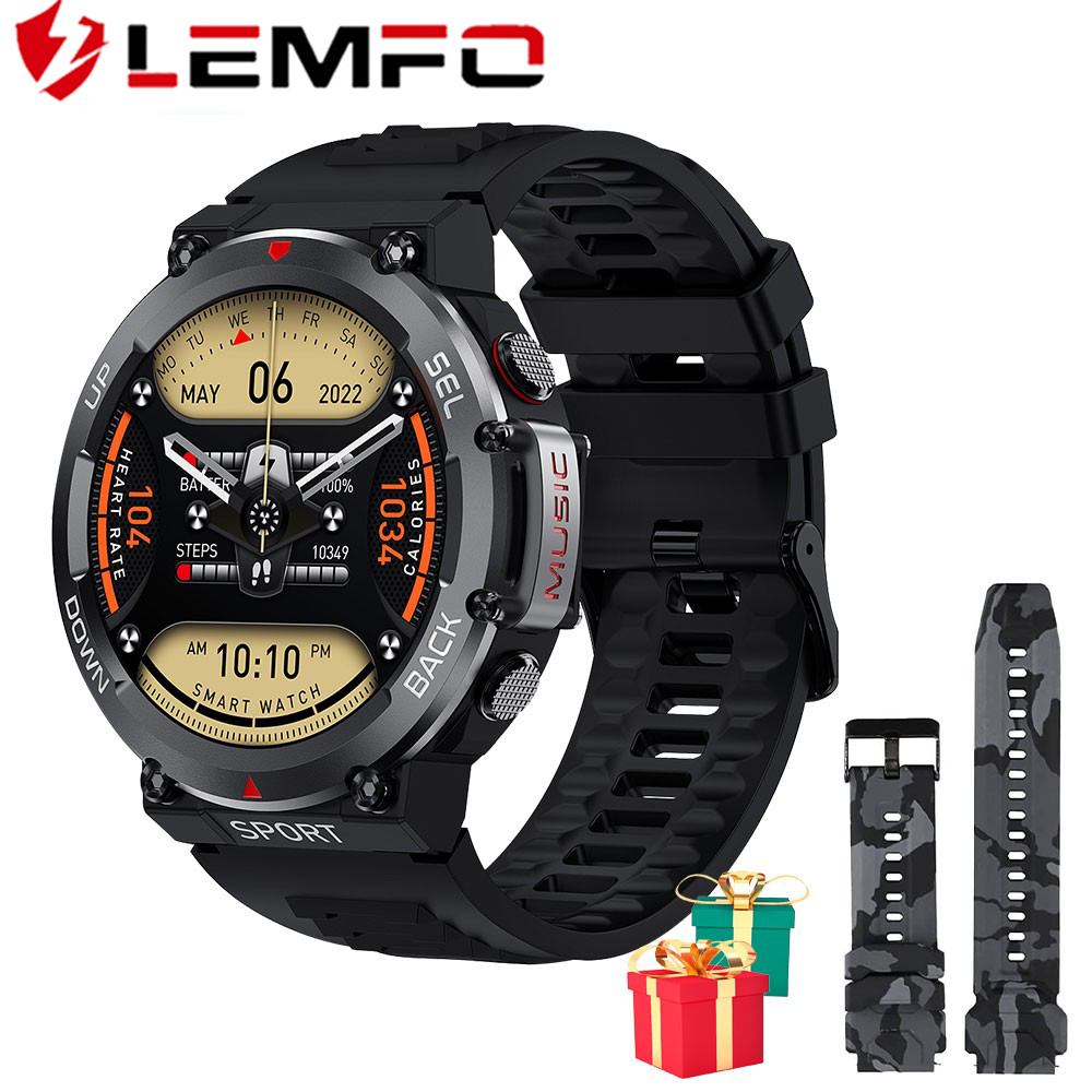 Ip68 Waterproof 1.39 LEMFO Inch AMOLED Smart Watch Men Bluetooth Call Music Play Sport Smartwatch 400Mah ddmysmile Camouflage Strap Lf33 Smile
