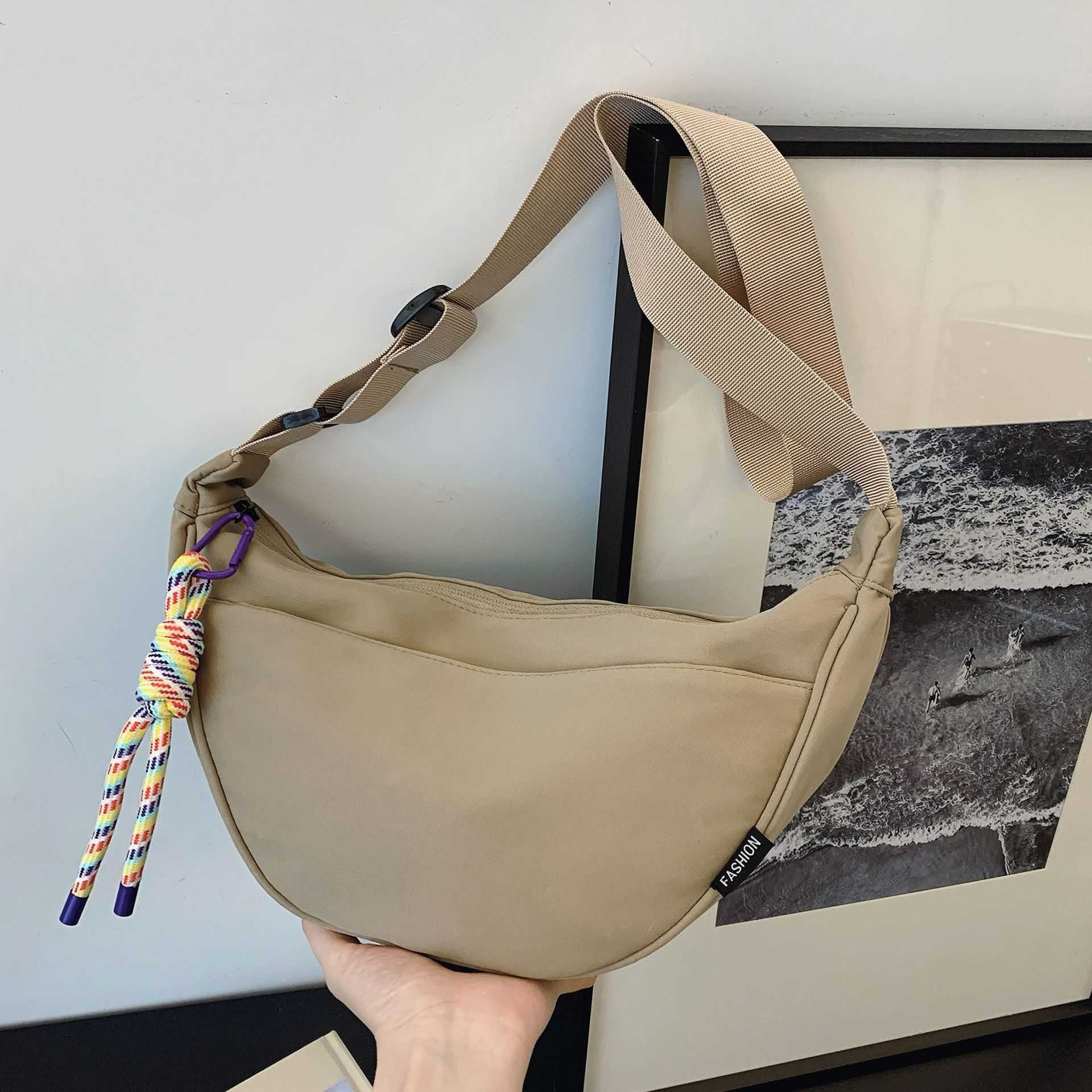 Casual bag, female trend, large capacity, new fashion, summer single shoulder crossbody bag, minimalist fabric bag, dumpling bag
