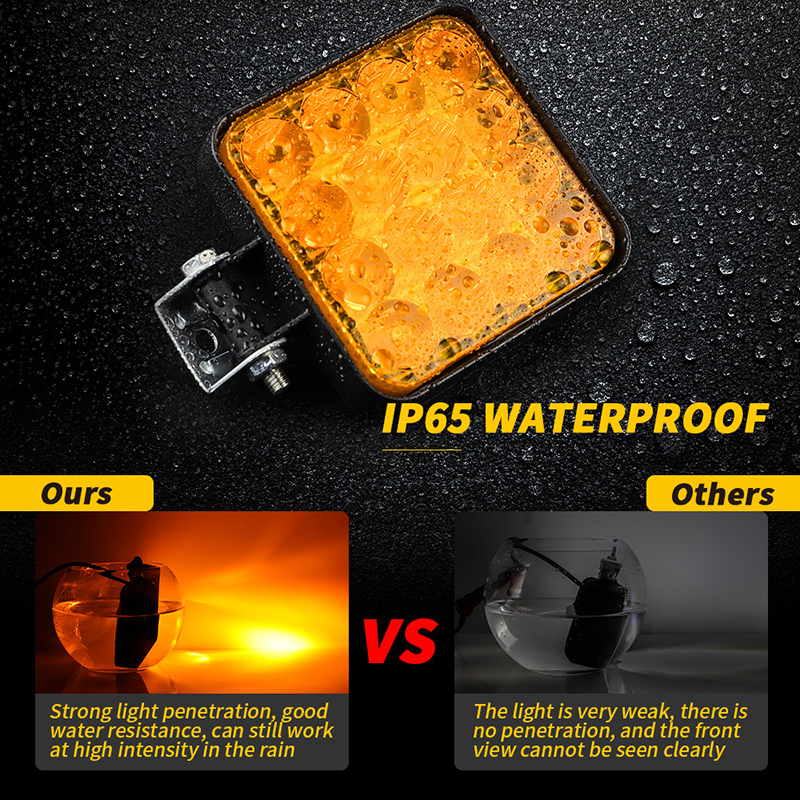 Working 1Pc Light Spotlight 12V 48W ddmysmile 16Led Abs+Led High Intensity Truck Off Road Tractor Waterproof Replacement Accessories Smile Abs+Led