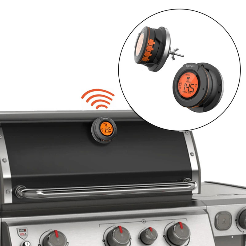 2024 Upgrade Outdoor Digital Wireless Bluetooth Dome Cooking Food Meat Temperature Gauge for Barbecue Charcoal Grill and Oven Smokers 241113
