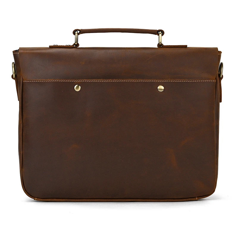 sbirds leather briefcase shoulder bag retro style mens cross body bag A4 book messenger womens handbag 241112