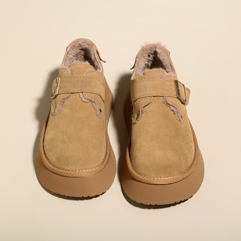 Real fur integrated snow boots for women with thick suede NEW soles, winter women's shoes