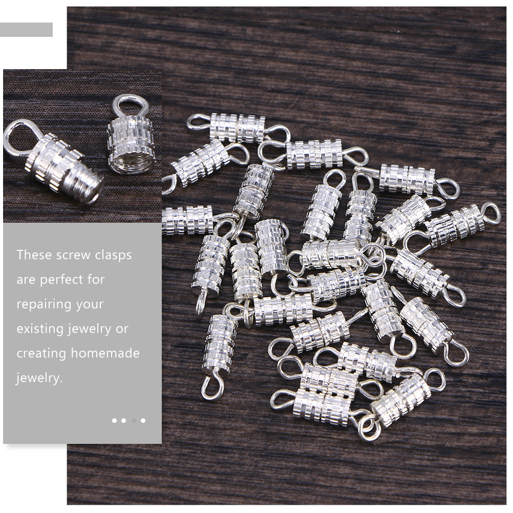 50 Pcs Necklace Clasp Bracelet Screw Type Clasps Buckles Jewelry Making Jewlery Bracelets DIY Connector