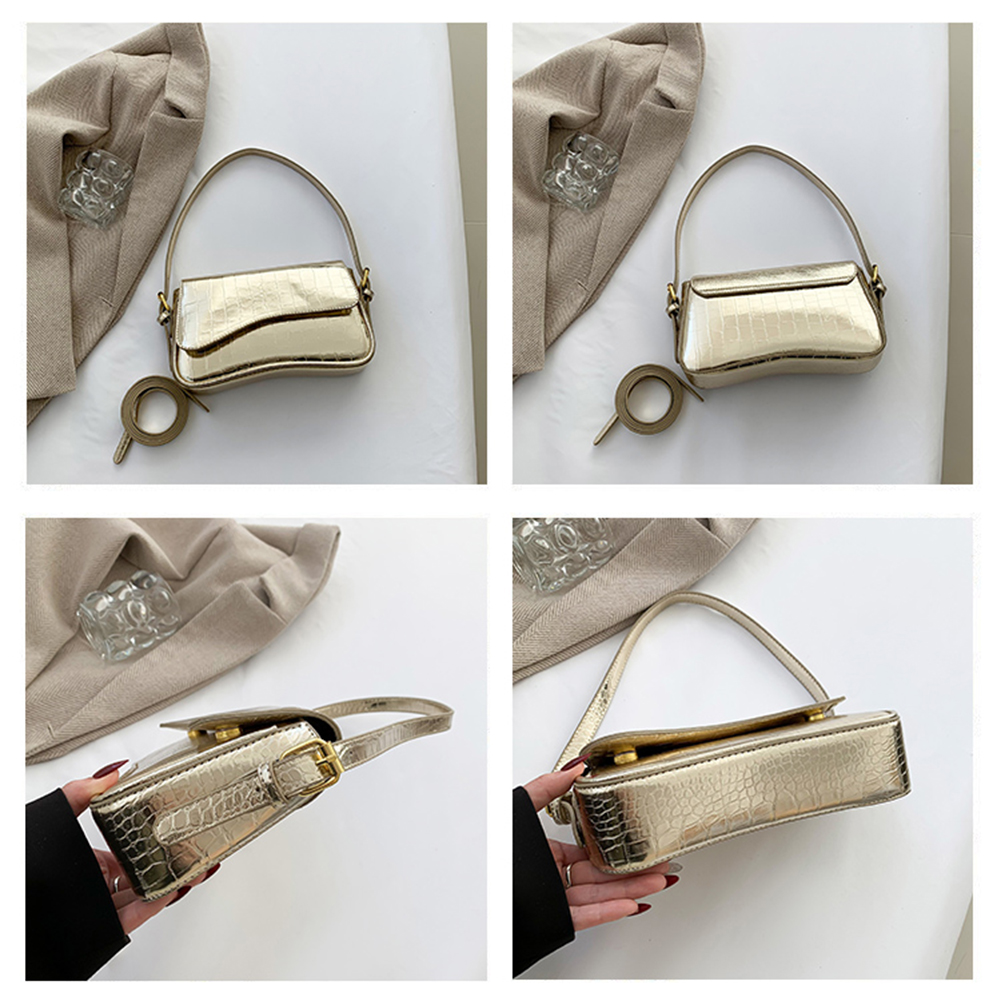 Women Classic Shoulder Bag Simple Style PU Fashion Bag Adjustable Strap Small Leather Purses Stone Pattern Everyday Shoulder Bag