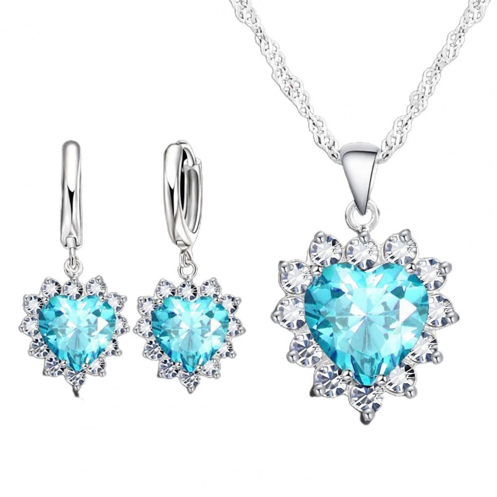 Women ddmysmile Necklace Set 1 Exquisite Heart Shape Female Necklace Stylish Modern Style Alloy Dangle Earring For Girls Smile