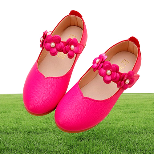 White Pink Kids Baby Toddler Flower Wedding Party Dress Princess Leather Shoes For Girls School Dance Shoes 116y