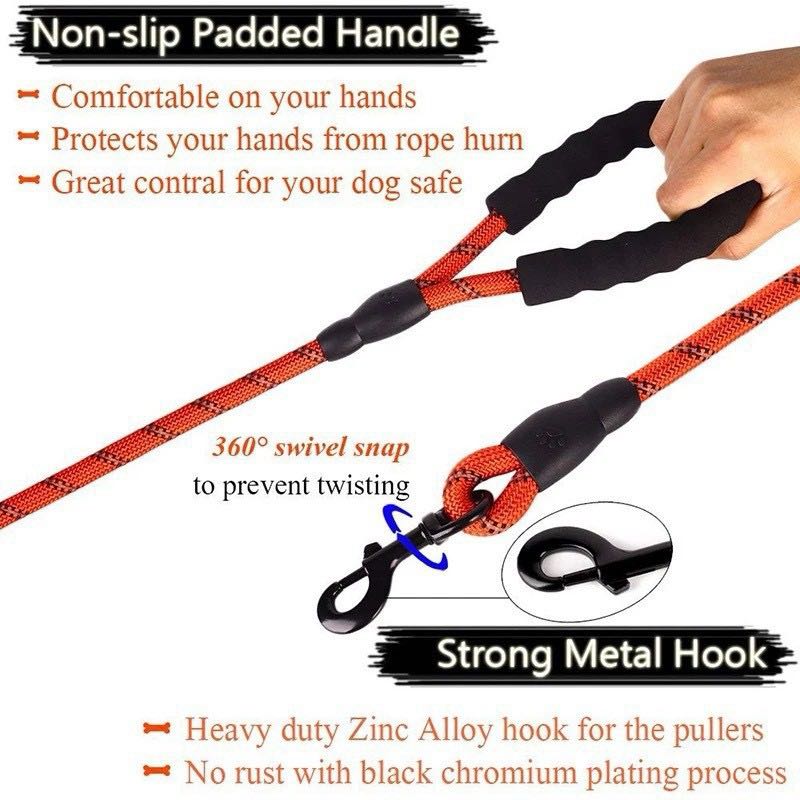 Strong Dog Leash Pet Leashes Reflective Leash For Big Small Medium Dog Leash Drag Pull Tow Golden Retriever