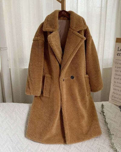 shanshi fur coat women autumn and winter loose one-piece faux jacket for women's mid to long length windbreaker with lamb fur