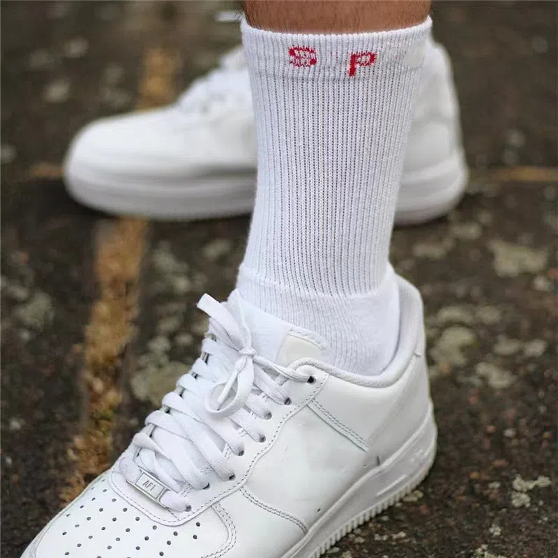 Letter Simple Mid length Socks Unisex Four Seasons Fashion Trend Sports Comfortable Men's and Women's Socks 2 Pairs