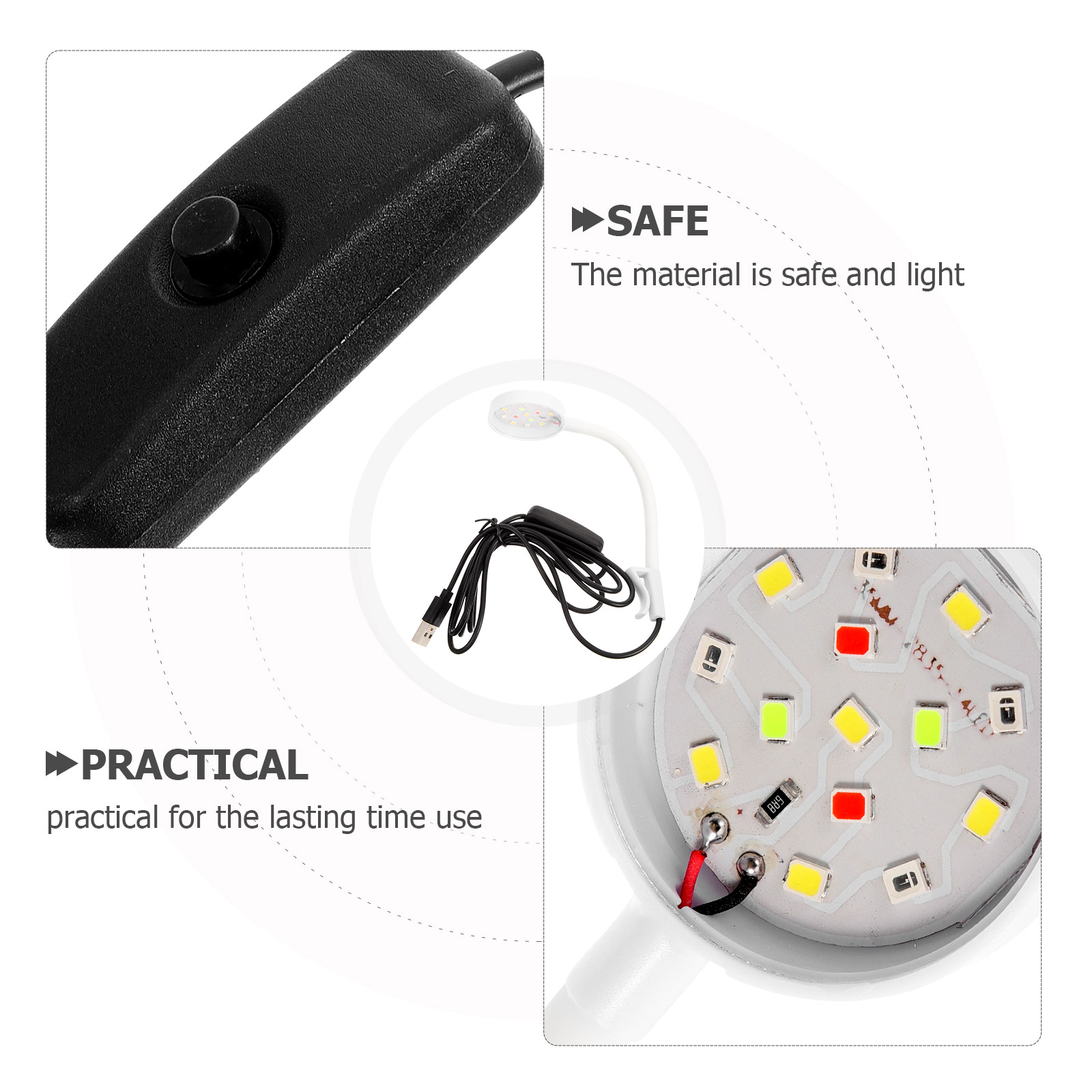 Small Fish Tank Light Compact Aquarium Household Lamp Convenient Bowl Marine Plant Accessories Lighting Accessory Daily