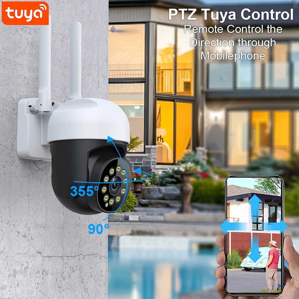 IP Cameras Smart Life Mini PTZ Camera 5MP Color Night Vision Home Surveillance CCTV IP Camera Tuya App 240413